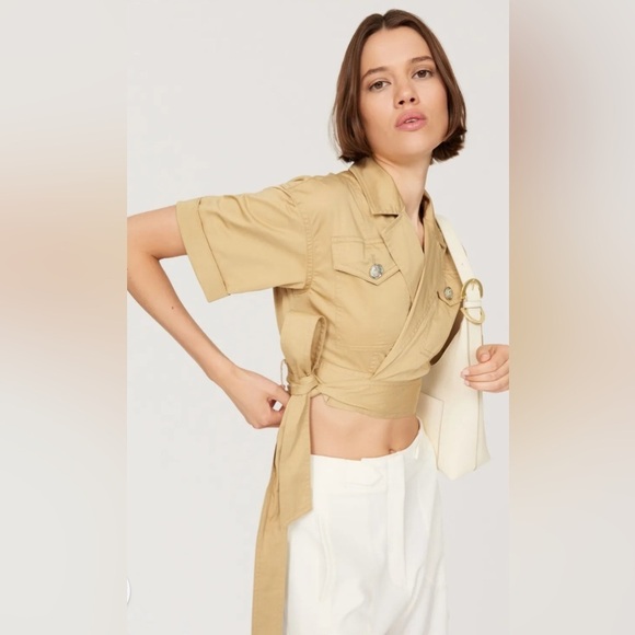 Derek Lam 10 Crosby x RTR Wrap Crop Top Size 4 - Picture 3 of 8